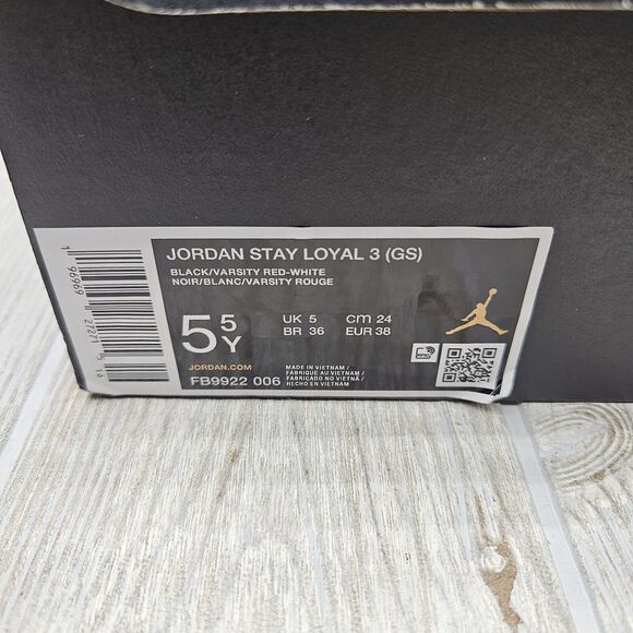 Nike Air Jordan Stay Loyal 3 Black Varsity Red White FB9922 006 Size 5.5 Youth - Picture 15 of 16